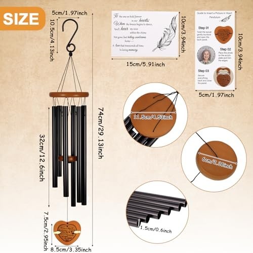 32 Inch Personalized Memorial Wind Chimes Sympathy Gifts for Loss of Loved One gallery