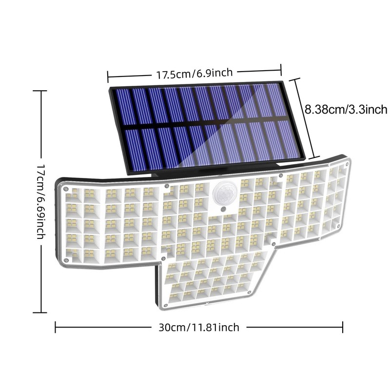 300/448LED Solar Motion Sensor Wall Light Remote Waterproof IP44 Outdoor Garden gallery