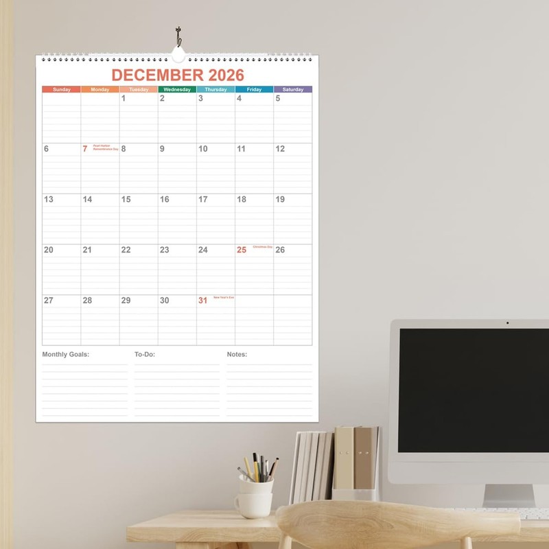 Large Calendar 2026 with Spiral Bound - 18 Month Big Calendar from January 20... gallery