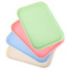 Multicolor Plastic Serving Tray 4 Pack 8.66x12 Inch Rectangular Heavy Duty gallery