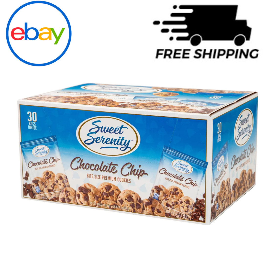 Sweet Serenity Bite Size Premium Cookies Chocolate Chip 2oz Bags 30 Count gallery