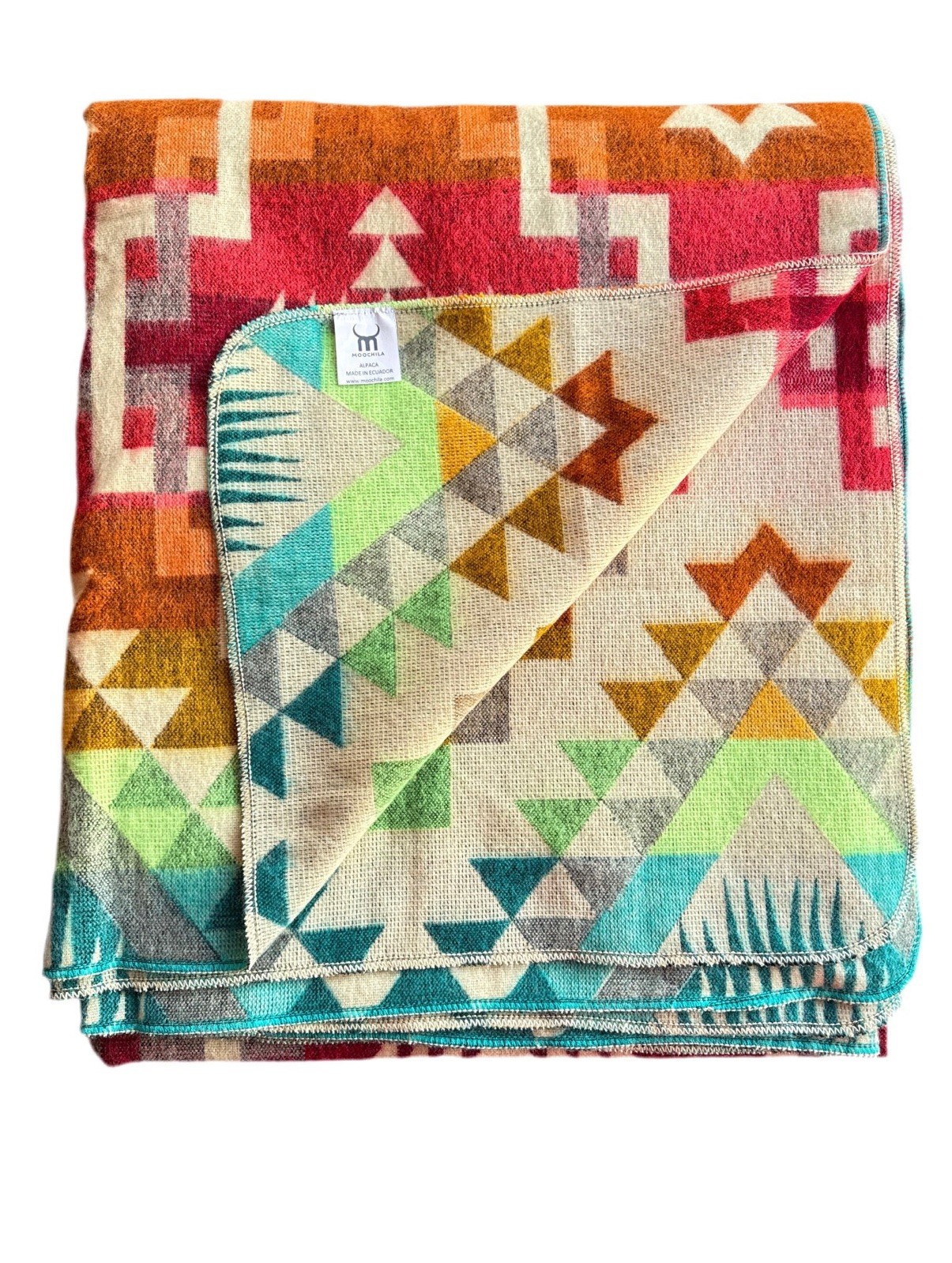 Alpaca Blanket - Cozy Colorful Native Pattern Throw - Made in Ecuador - 202617 gallery