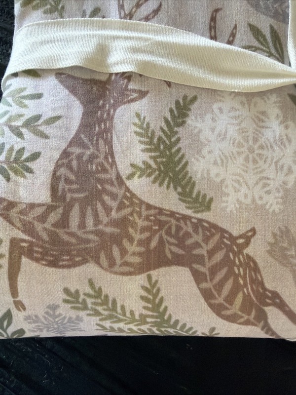 Pottery Barn Winter Solstice Percale King / Cal King Duvet Cover NWT Deer Trees gallery