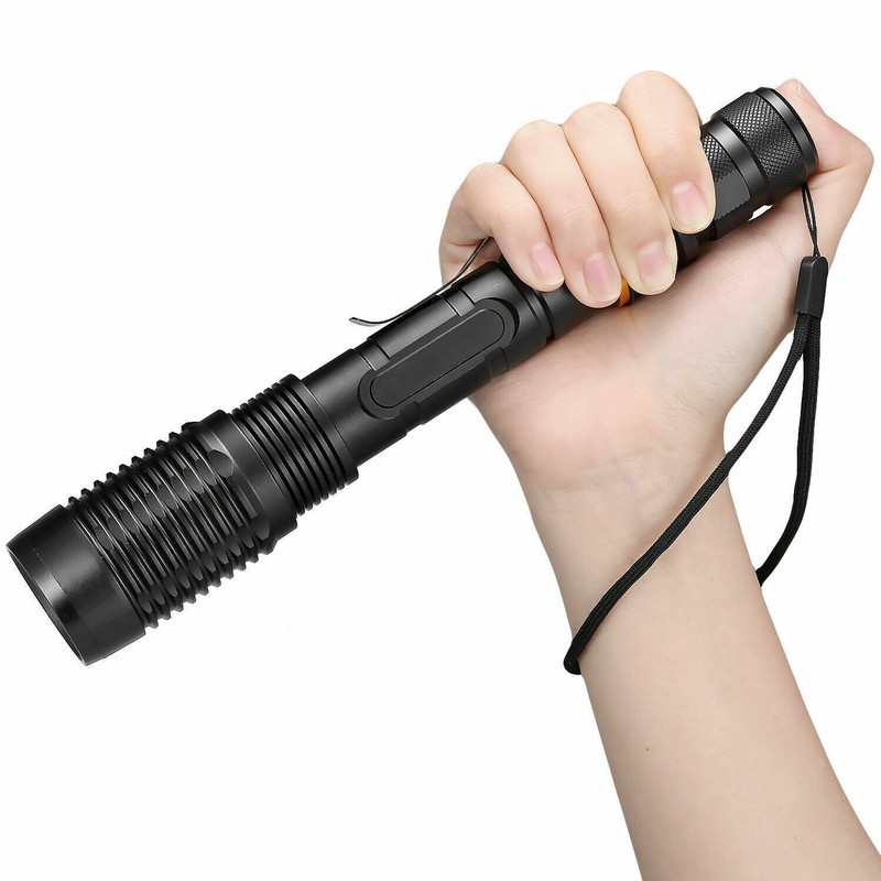 2Pcs LED Powered Flashlight For Police Tactical XML 18650 5-Zoom Mode NEW gallery