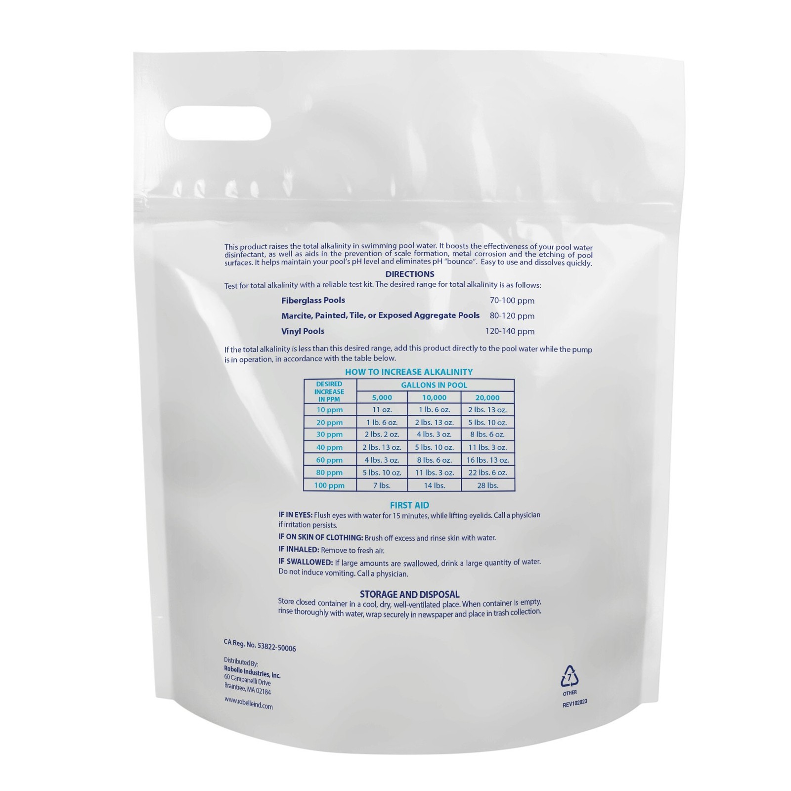 Robelle Total Alkalinity Increaser Swimming Pool Balance Chemical - 20 Lbs. gallery