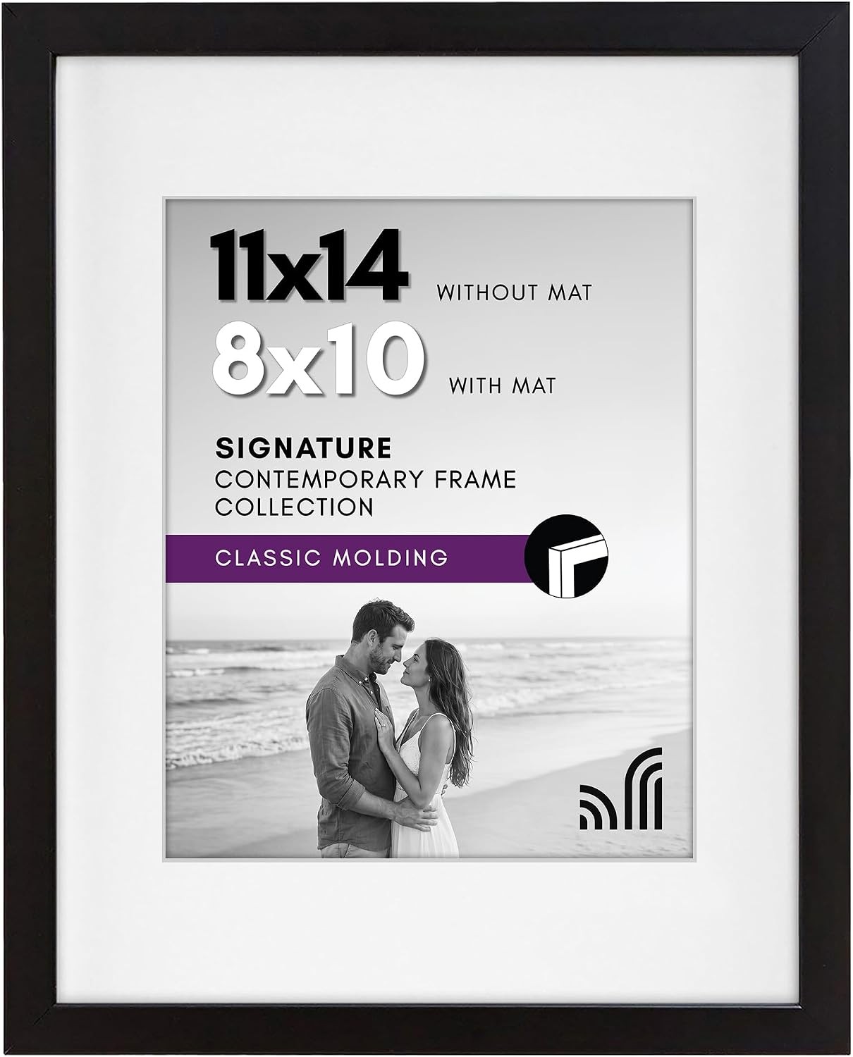 11x14 Picture Frame with Shatter-Resistant Glass - Use as 8x10 Frame with Mat or gallery
