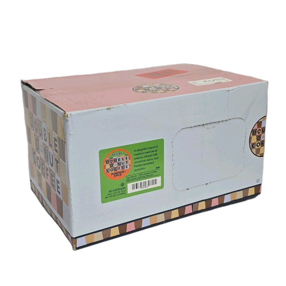 Double Donut Coffee Decaf Pumpkin Spice 80 COUNT Coffee Pods Keurig K-Cups
