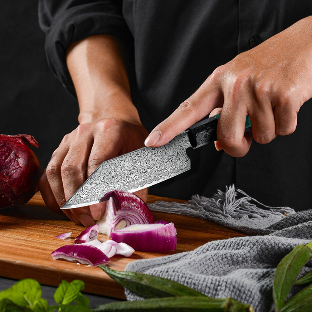 Chef Knife 5 in Bunka Knife Stainless Damascus Japanese Chef Kitchen Utility gallery