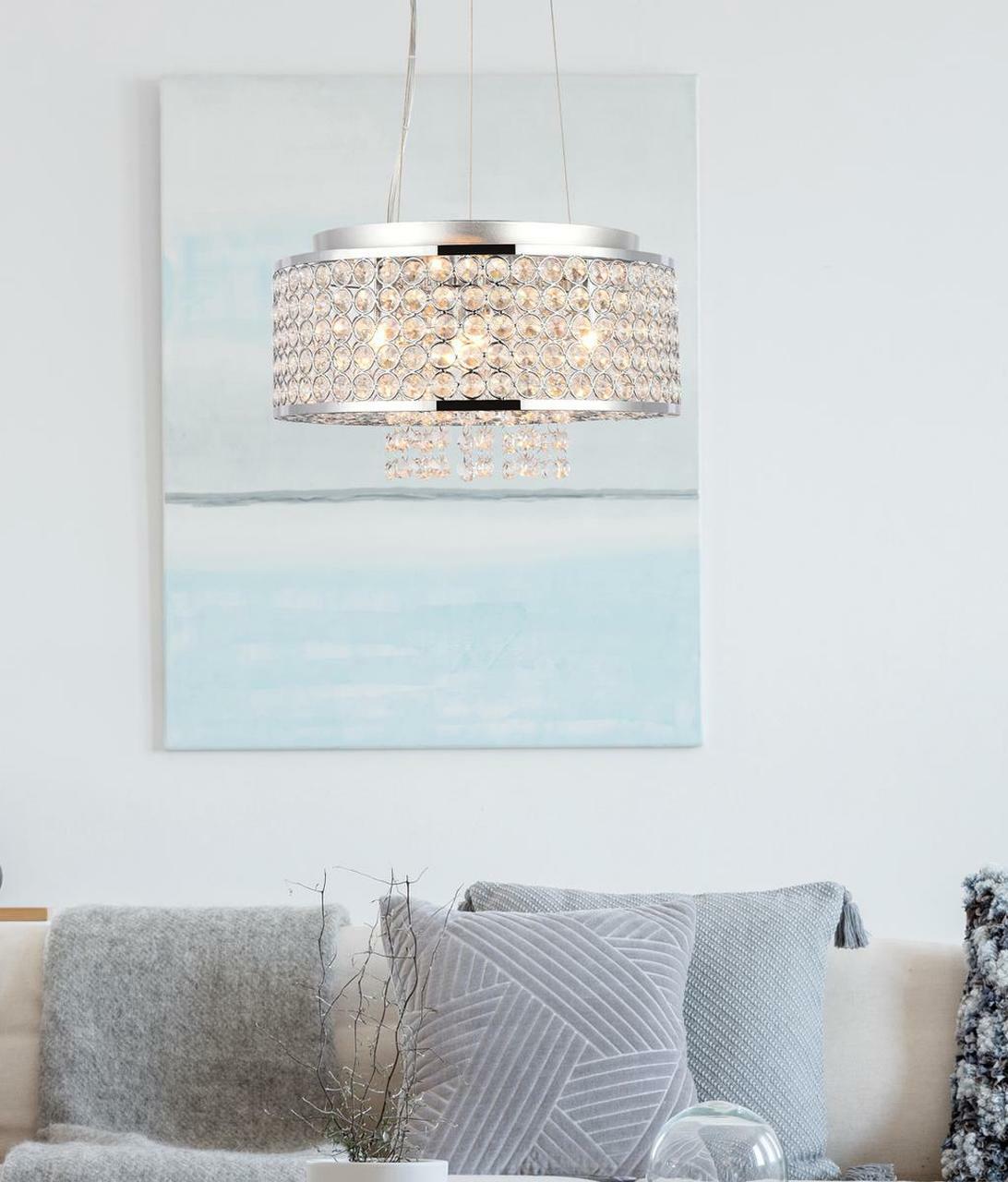Crystal Chandelier Pendant Dining Living Room Bedroom Foyer 4 Light Fixture 12" gallery