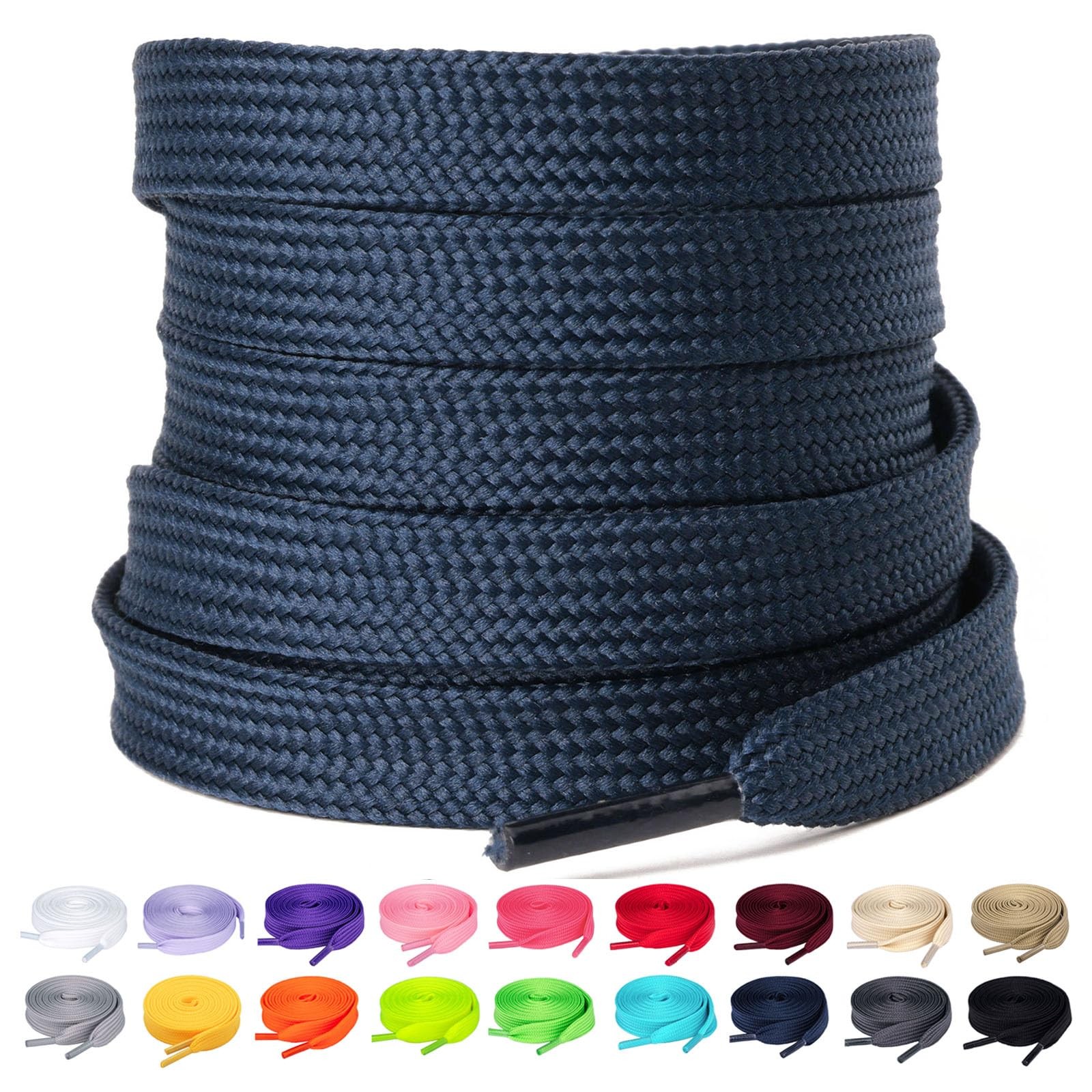 2 Pairs Flat Shoelaces, 10mm Wide Tear Resistant Shoe Laces for Sneakers, ... gallery