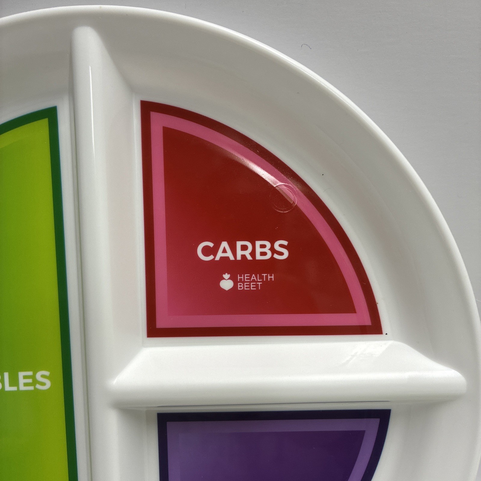 10” Macro Diet Portion Control Plate for Balanced Eating -3 Flat Sections gallery