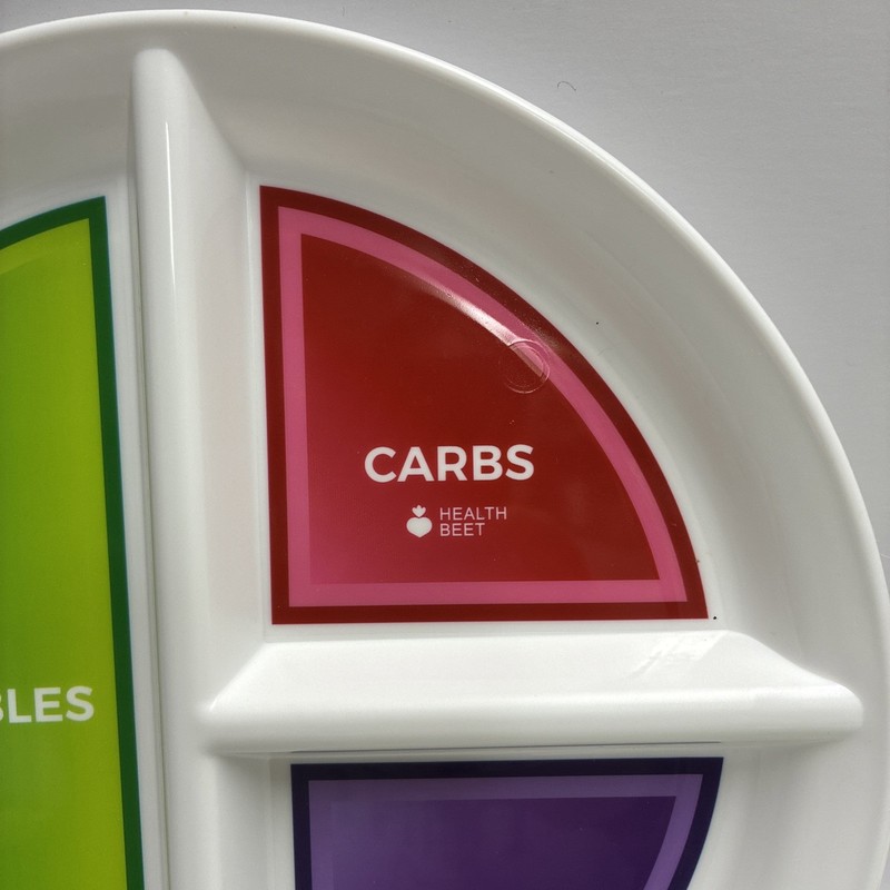10” Macro Diet Portion Control Plate for Balanced Eating -3 Flat Sections gallery