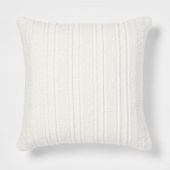 Oversized Textural Woven Square Throw Pillow Cream – Threshold