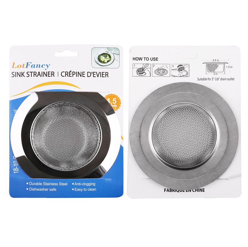 4PCS Kitchen Sink Strainer Large Wide Rim 4.5" Stainless Steel Mesh Drain Filter gallery