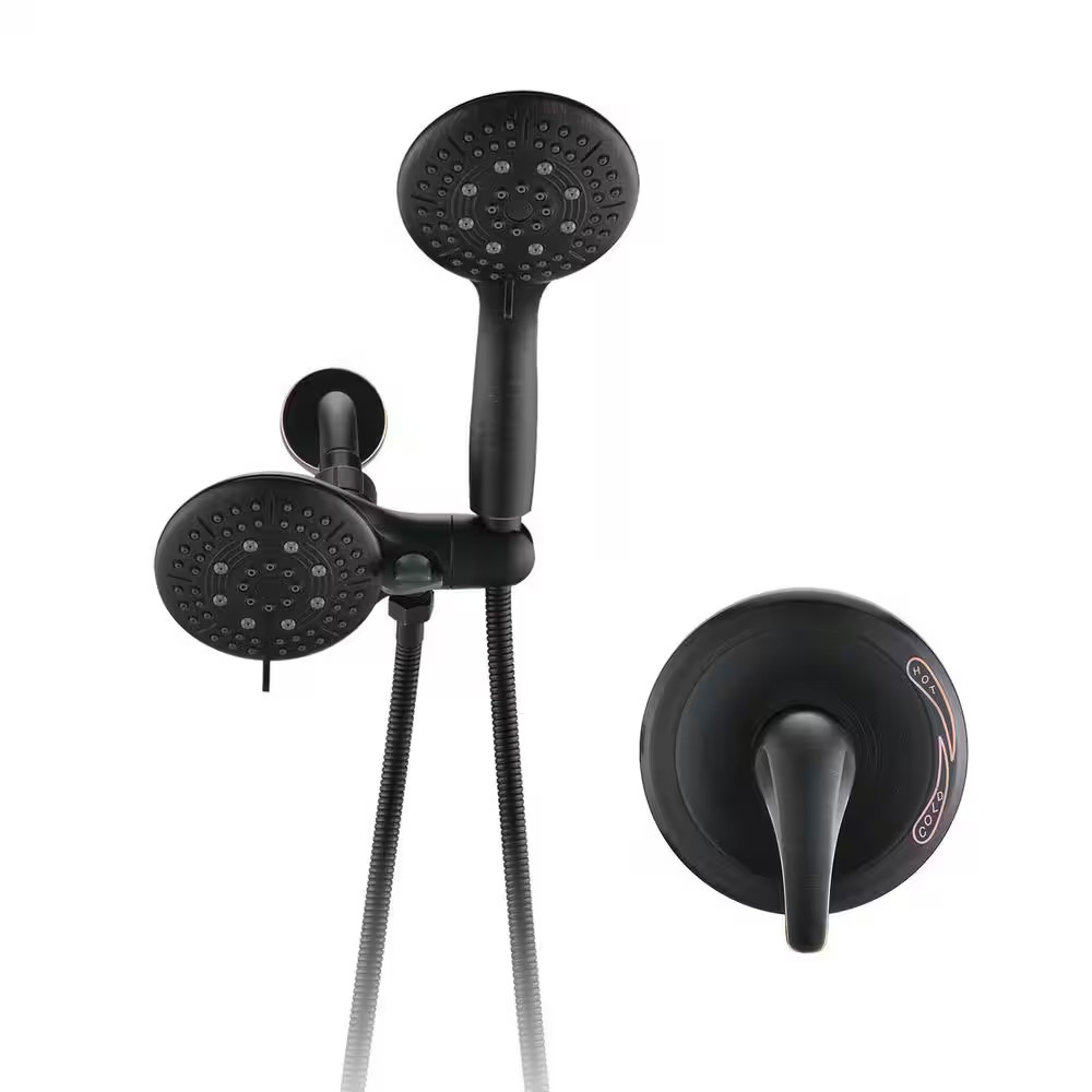Single-Handle 35-Spray High Pressure Dual Shower Faucet in ORB (Valve Included) gallery