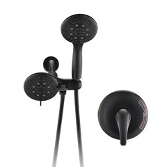 Single-Handle 35-Spray High Pressure Dual Shower Faucet in ORB (Valve Included)