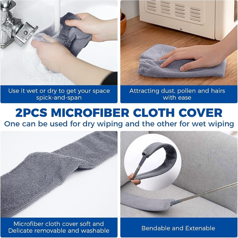 Retractable Gap Dust Cleaner Cleaning Tools with 2 Microfiber Dusting Cloths ... gallery
