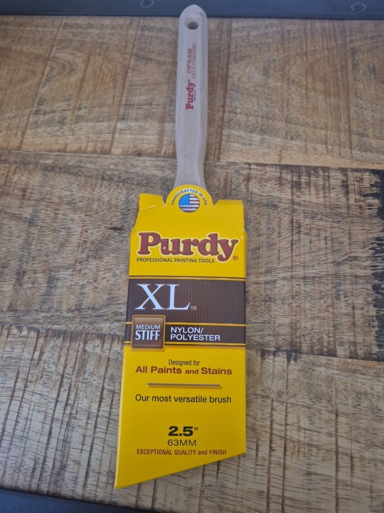 PURDY XL NYLON POLYESTER MEDIUM STIFF ANGLE PROFESSIONAL PAINT BRUSH 2.5" WIDE
