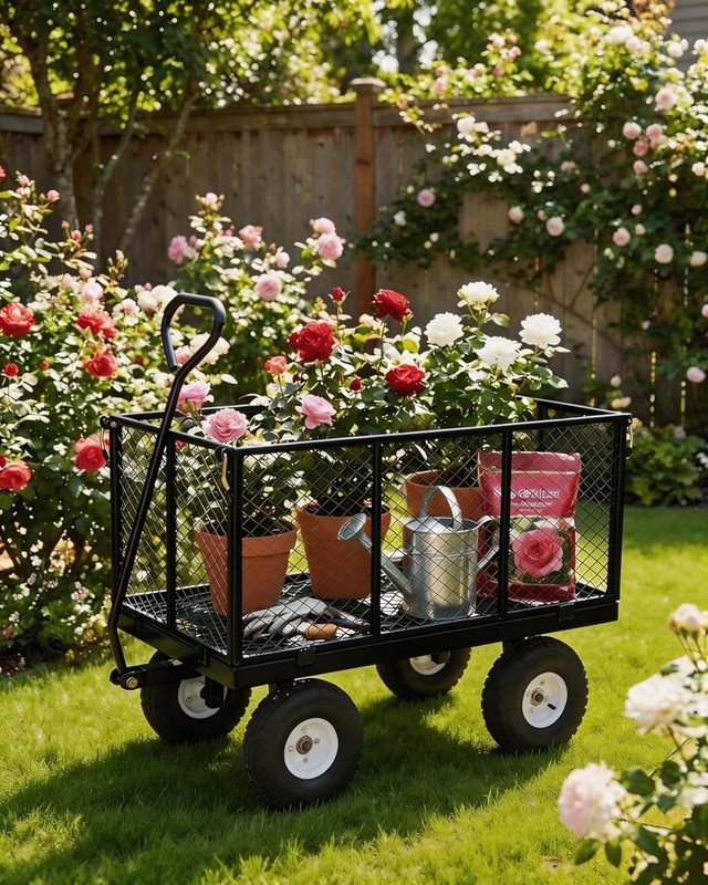 1000lbs Garden Carts Yard Dump Wagon Cart Lawn Utility Beach Steel Heavy Duty gallery