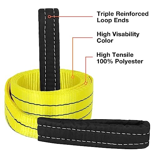 3 inch, 8 Feet Tree Saver, Winch Strap, Tow Straps 30,000 3inx8ft-1p Yellow gallery
