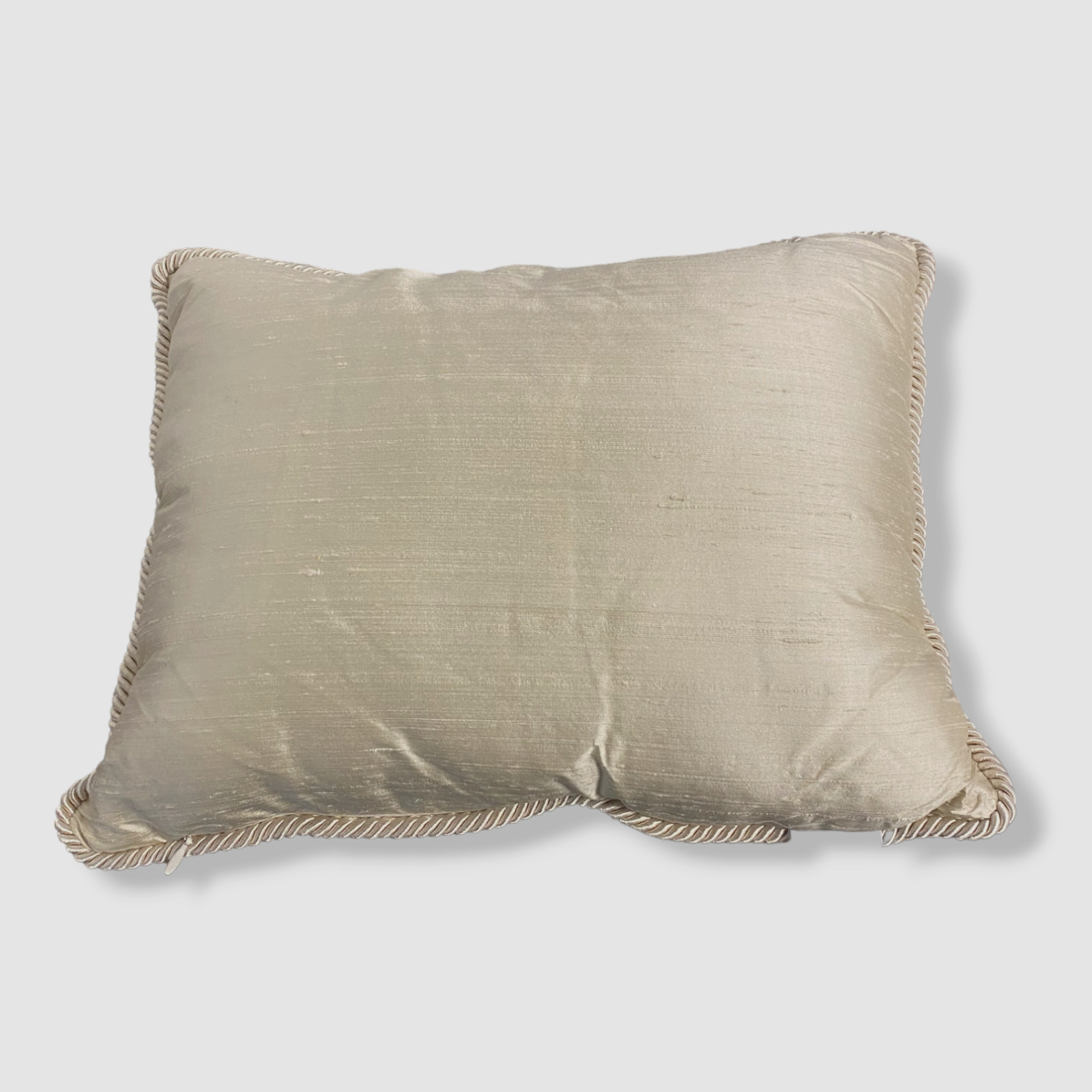 $175 Austin Horn Collection Ivory Lattice Cord-Trimmed Pillow | 12" x 16" gallery