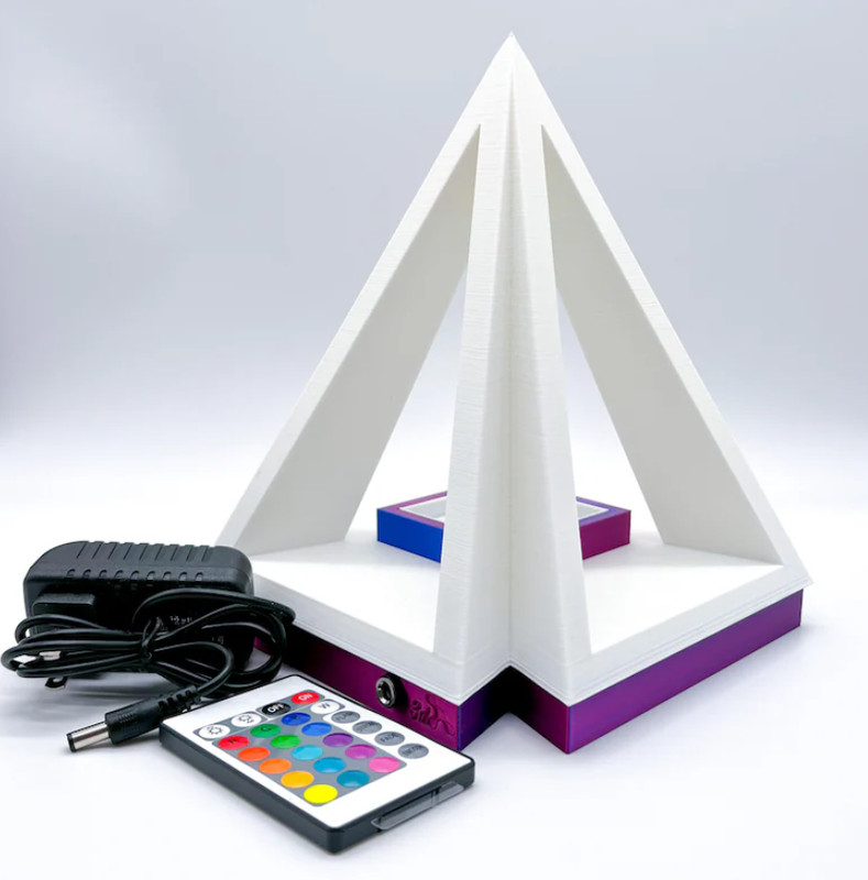 Pyramid LED Table Lamp Color Changing with Remote, Modern Desk Night Light gallery