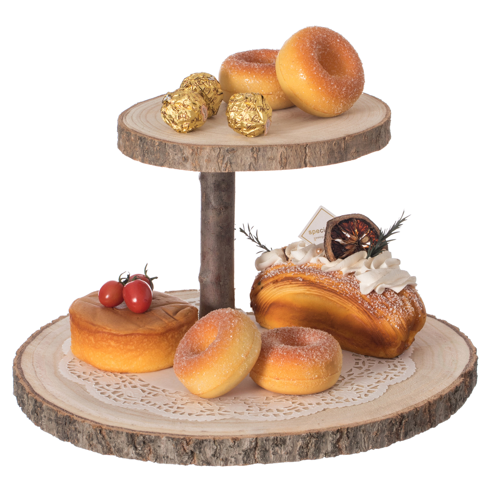 New Natural Wood Color Tree Bark Server Tray with Rustic Appeal, Two Sizes Trays gallery