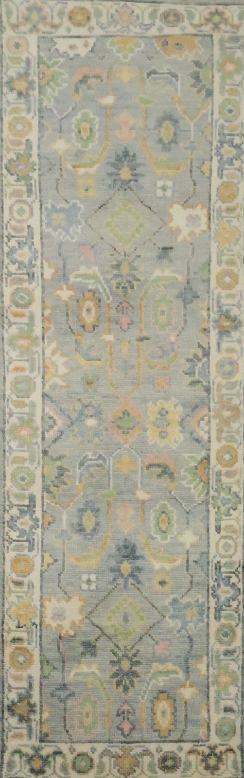 Oushak Floral Runner Rug 2x8 Ft Handmade Transitional Wool Hallway Carpet gallery