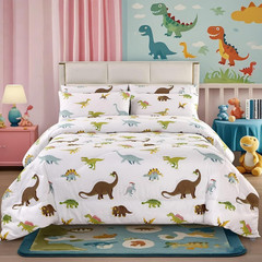 3Pcs Dinosaur Bedding Comforter Set, Dinosaur White Base Queen Comforter Set,All