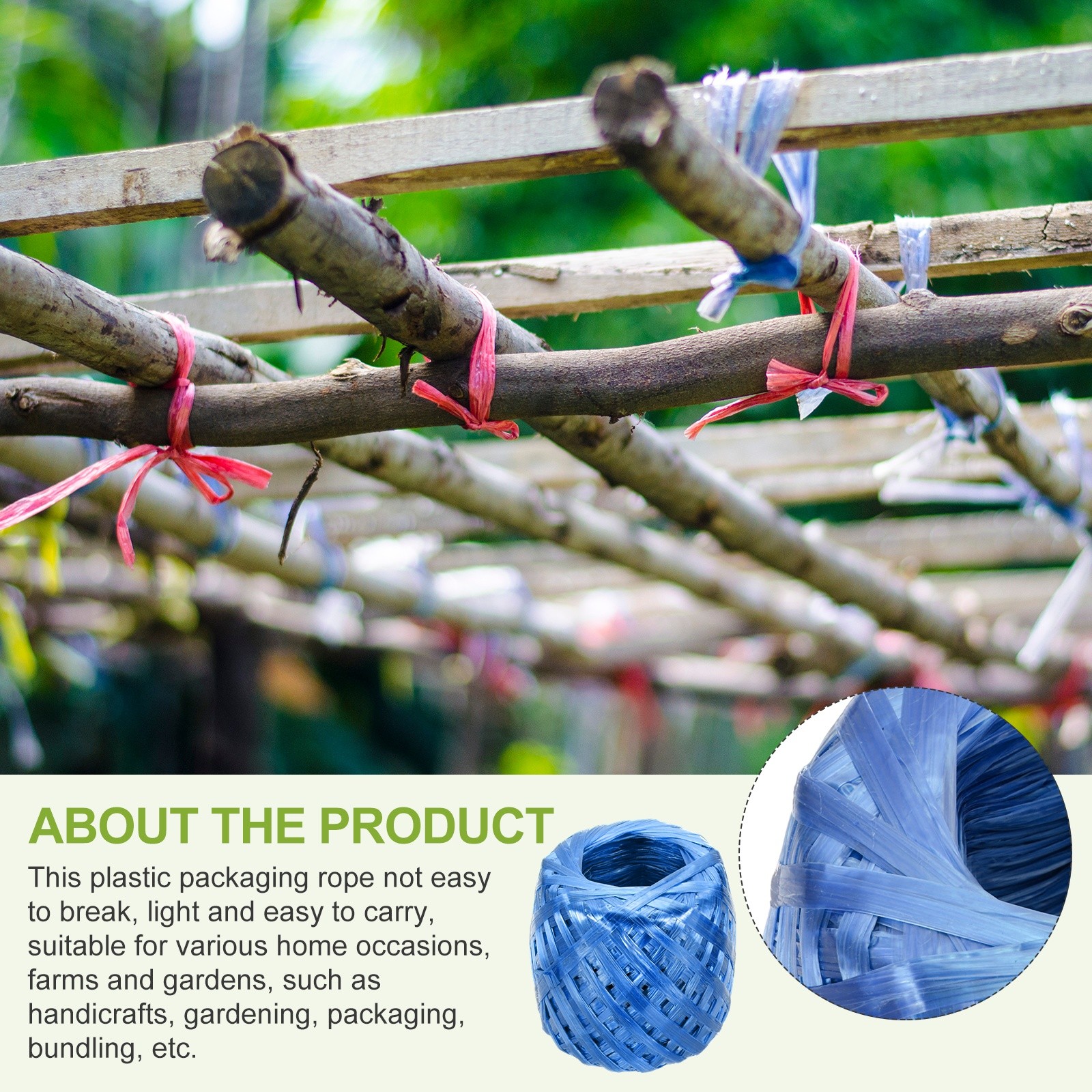 Polyester Nylon Plastic Rope Twine 30 Mm-135 m Long Household Packing Blue gallery