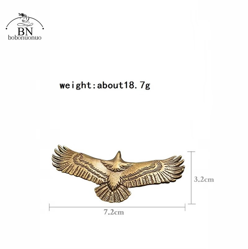 Brass Eagle Button Animal Statue Small Sculpture Tabletop Figurine Decor Gifts gallery