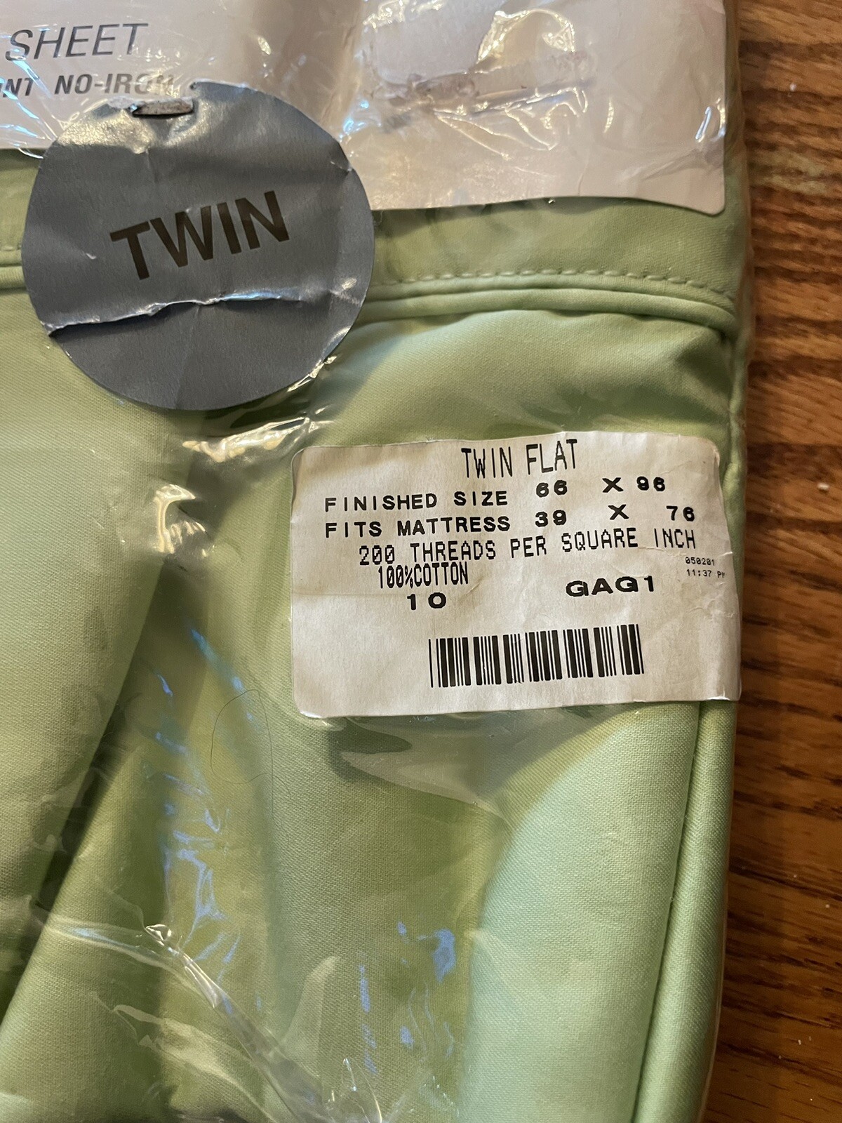 NEW! Ralph Lauren TWIN FLAT Irregular Bed Sheet. Sage Green. gallery