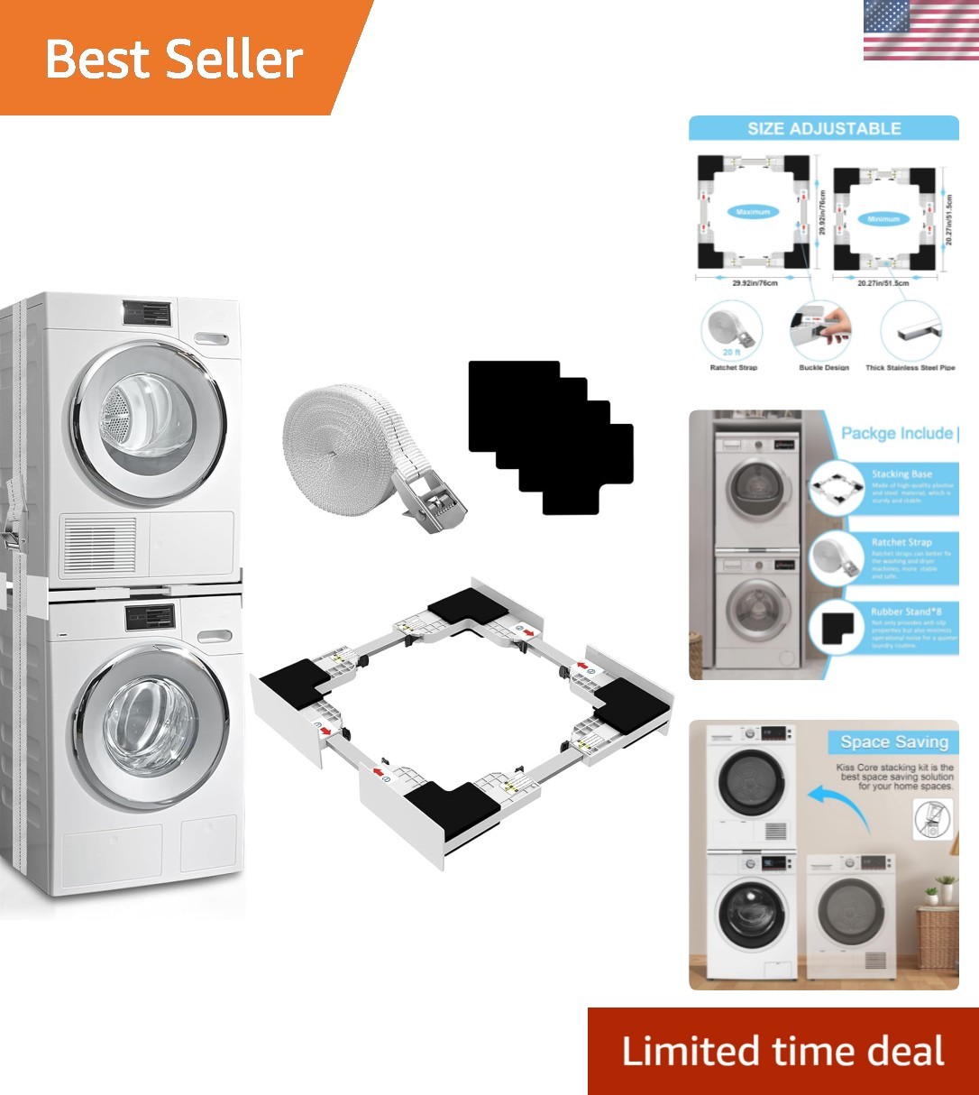 Upgrade Washer Dryer Stacking Kit, Universal Washer Dryer Stacking Kit Adjust... gallery