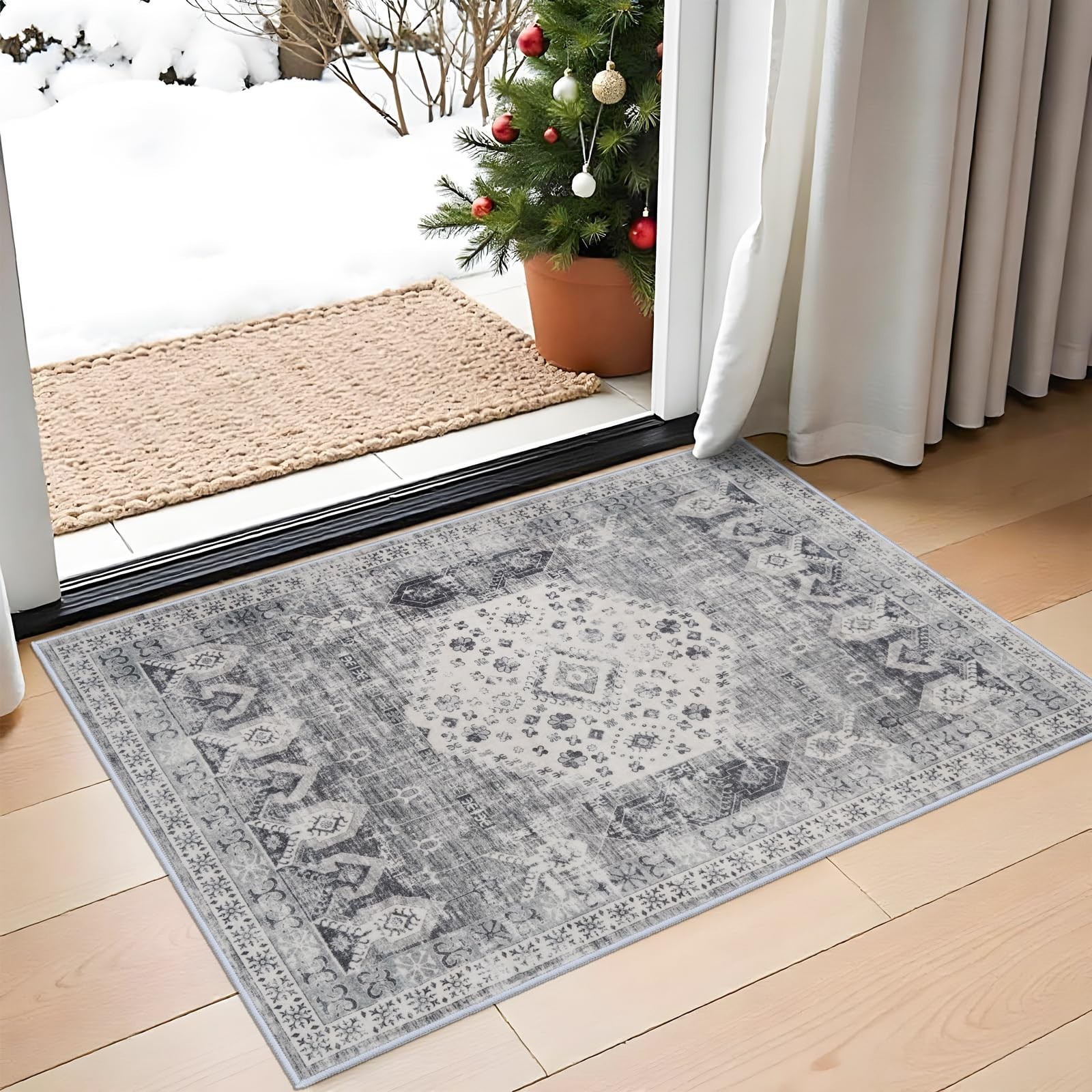 RUUGME Washable 2x3 Area Rug - Entryway Vintage Rustic Style Area Rugs Non Sl... gallery