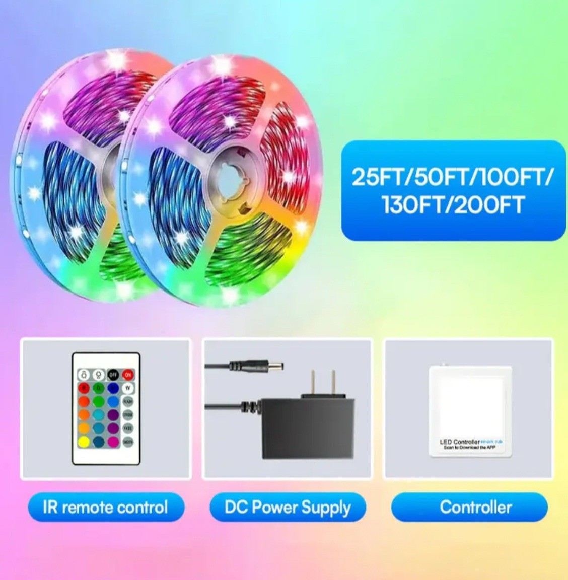 50 Ft LED Strip Lights, Smart Light with App Remote Control, RGB LED 1 ROLL 50ft gallery