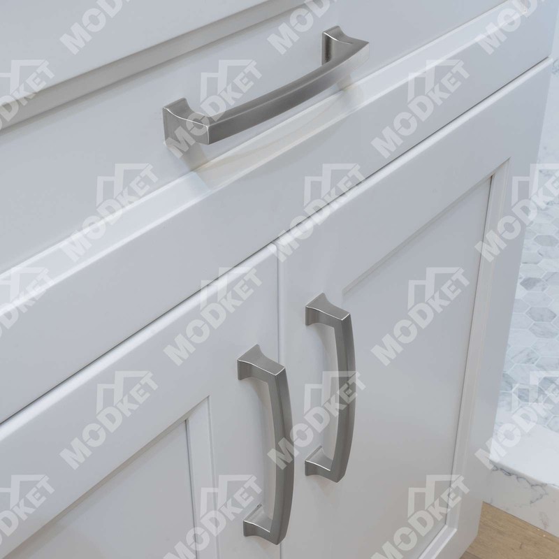 Solid Brushed Nickel Square Cabinet Pulls Handles Kitchen Bathroom Drawers gallery