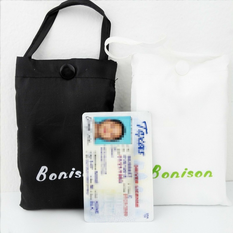 Reusable Water Resistant Foldable Polyester Grocery Shopping Bags 3 Black+3White gallery