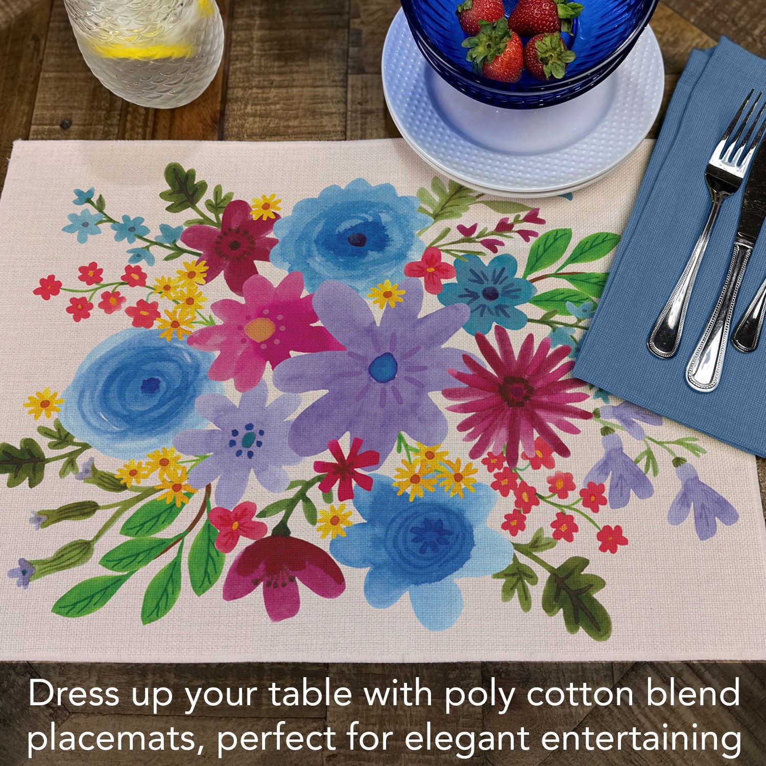 Colorblock 4-Pack Poly-Cotton Blend Placemats Manufactured in The USA gallery