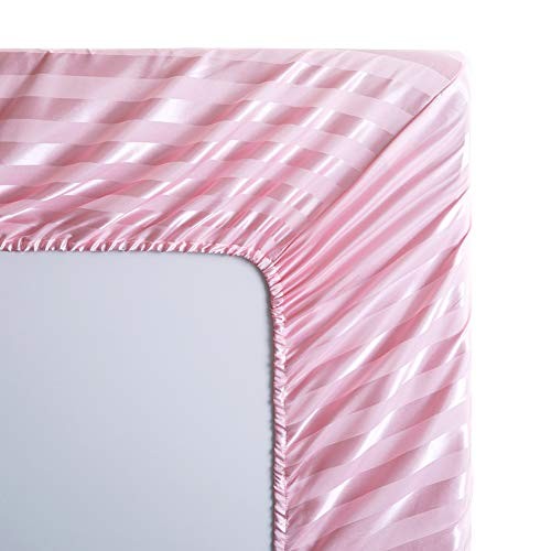 Satin-Silk Sheets Queen Size Bed Set, Pink Soft Cooling Deep Pocket Queen gallery