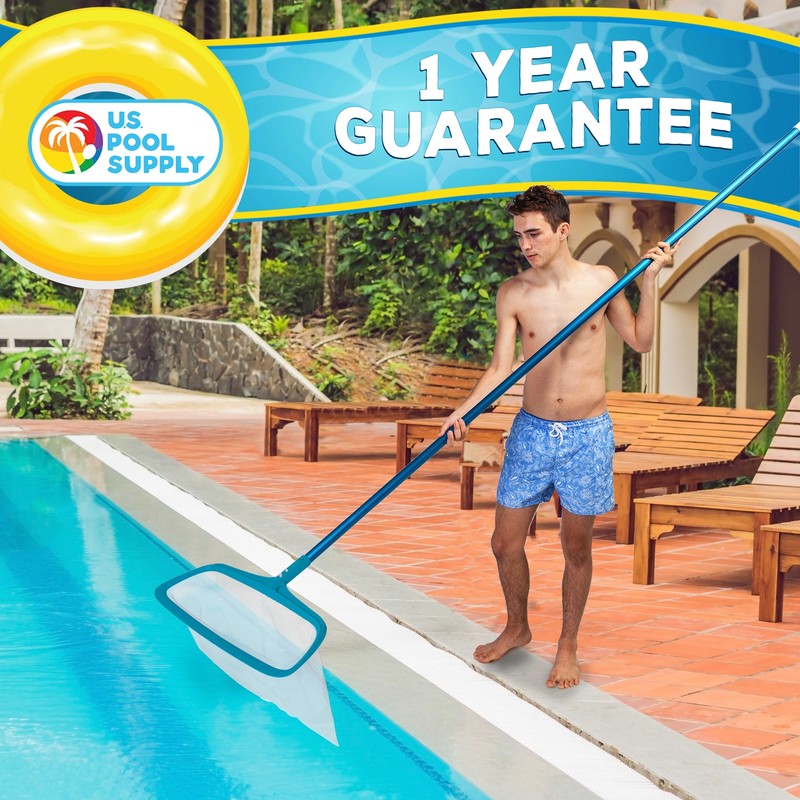 U.S. Pool Supply Pool Leaf Rake with Deep Net Bag & EZ Clip Handle gallery