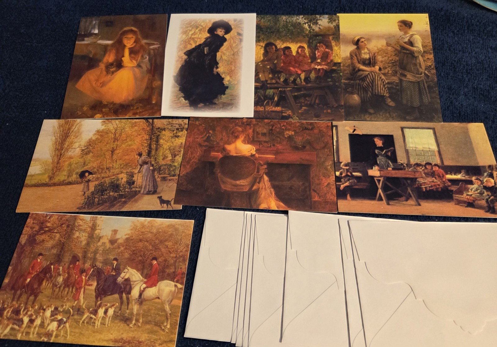 18 Greeting Note Cards with People 8 are Victorian 5 each of Same Cards in Case gallery