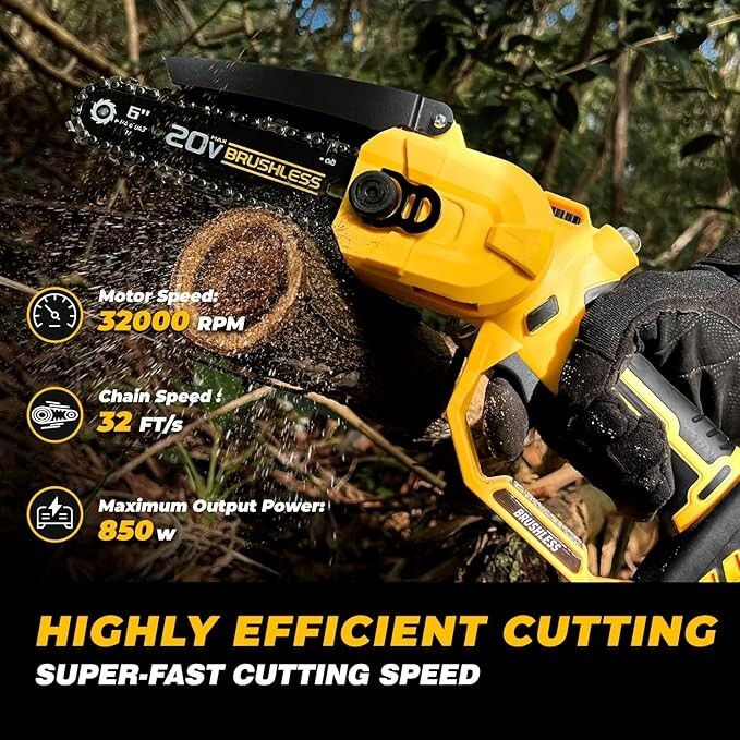 Mini Chainsaw 6 Inch Cordless, Portable Electric Chain Saw Small Handheld gallery