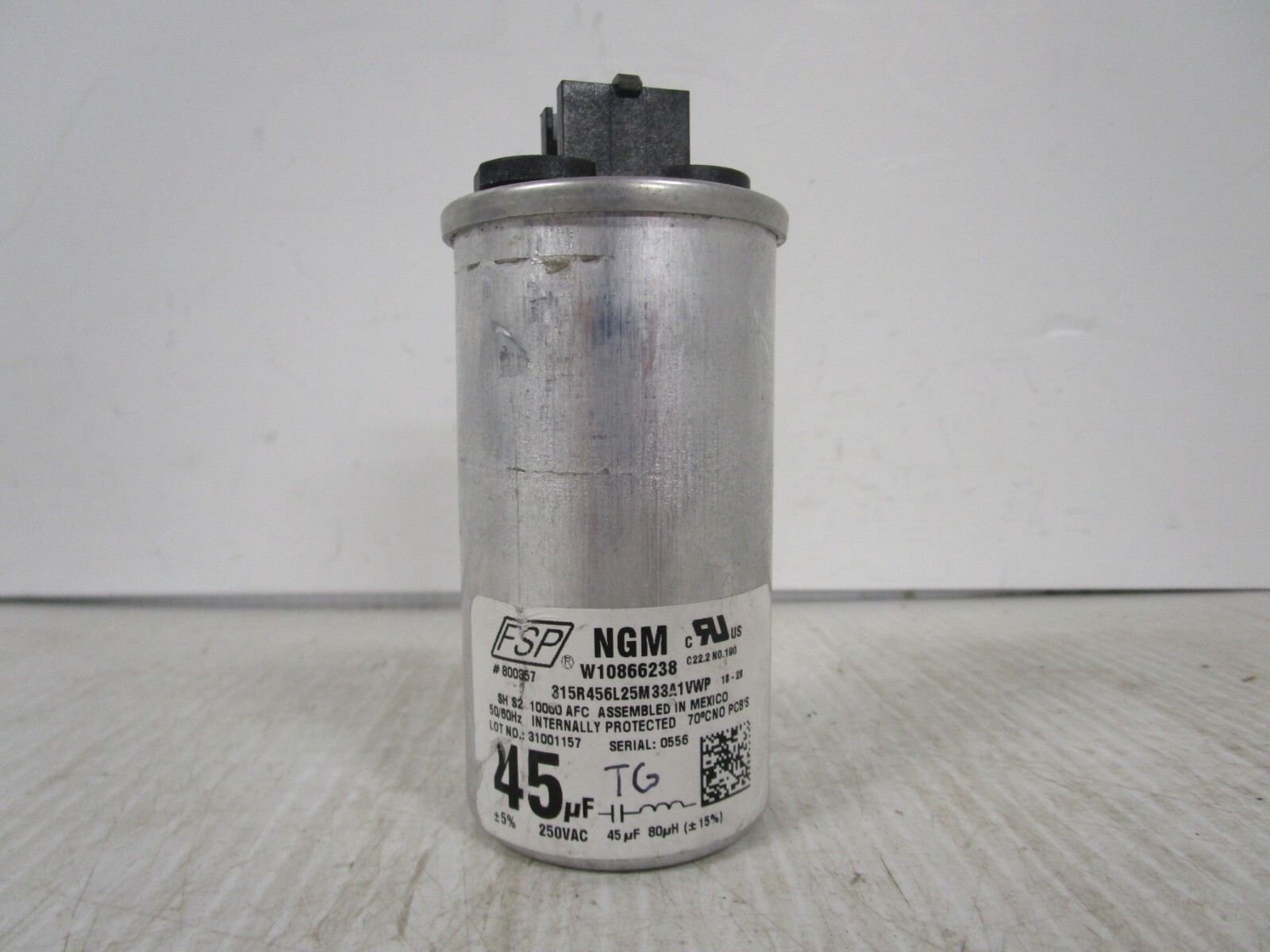 Amana Washer Capacitor W10866238 W11428524 800357 315R456L25M33A1VWP ASMN gallery