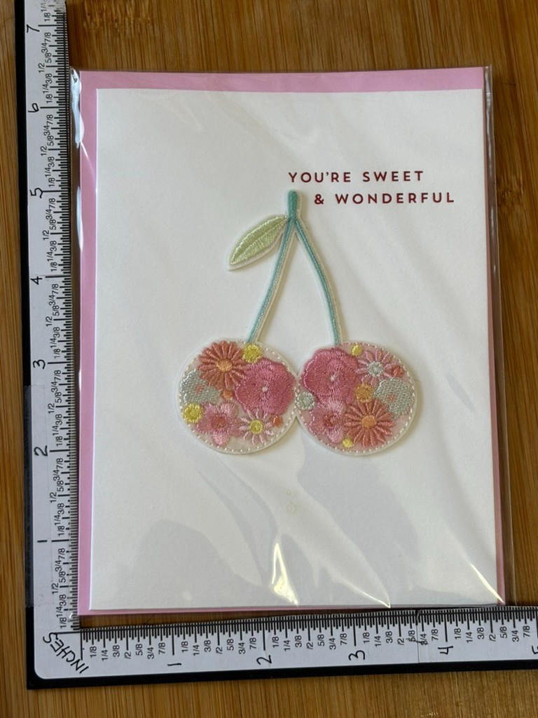Papyrus Greeting Card Note Blank Birthday Any Occasion Cherries Floral Cherry gallery