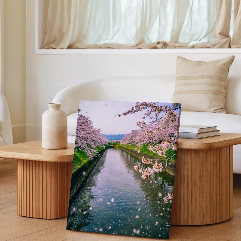 Serene Landscape Featuring A Tranquil River Bordered By Lush Greenery Wall Art gallery