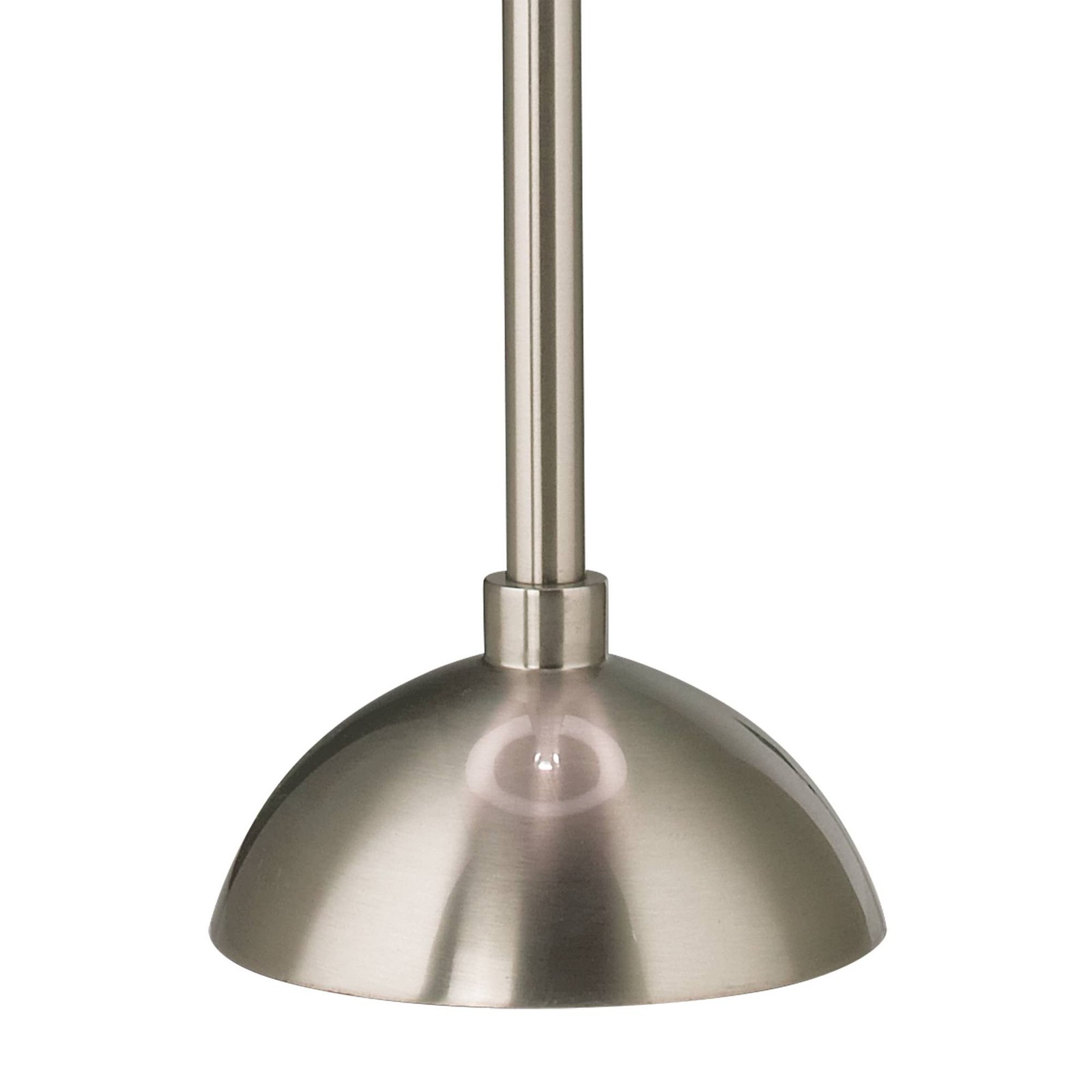 Modern Table Lamp Brushed Nickel Silver Blue Faux Silk Drum Shade Living Room gallery