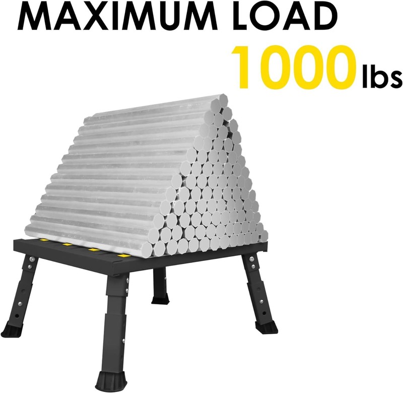 RV Step Stool Stable Foldable Platform Adjustable Height Non Slip Rubber Feet gallery