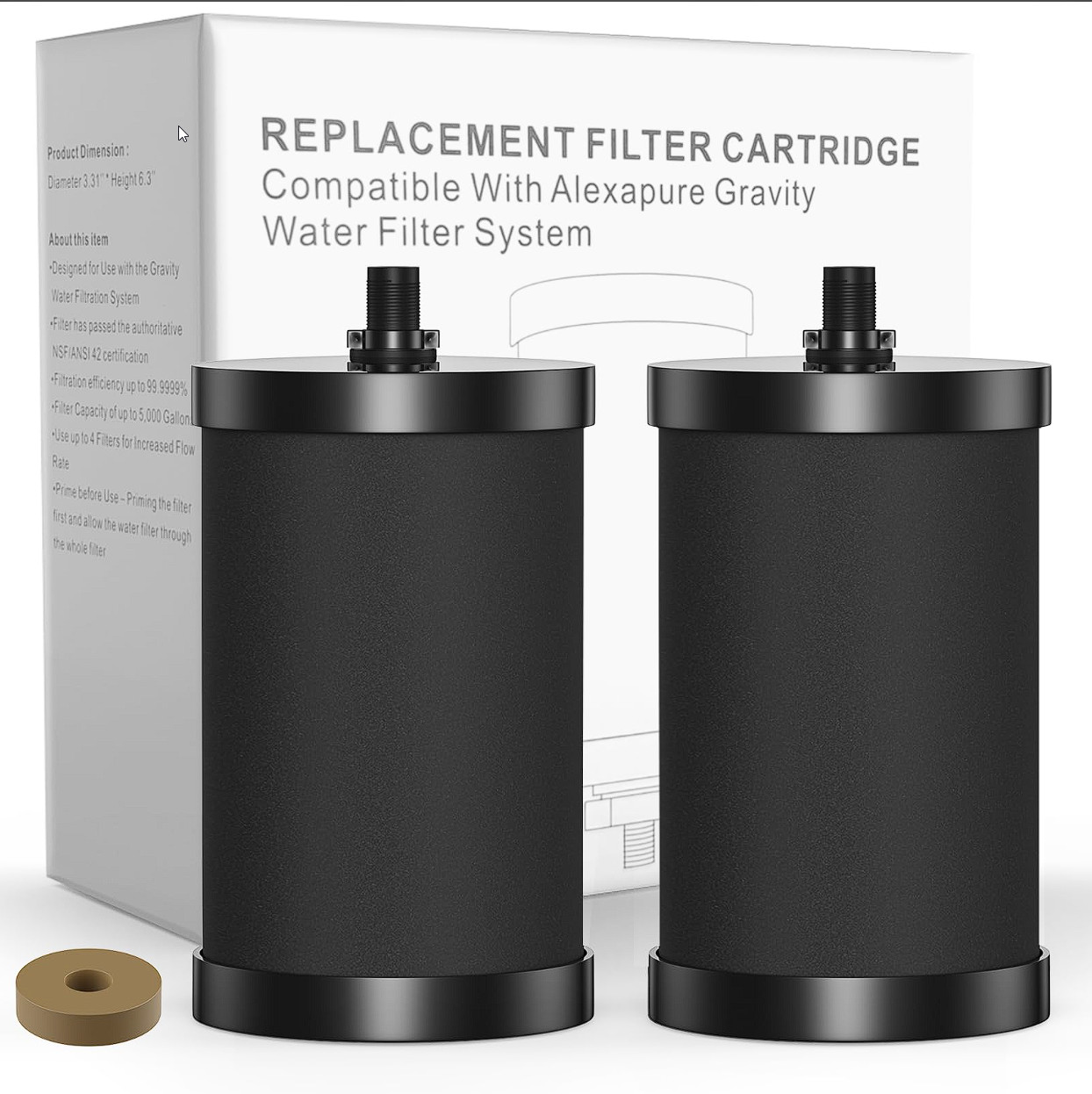 Alexapure 2387 Pro Water Filter Replacement 3-Stage Filtration Reduces Chlorine gallery
