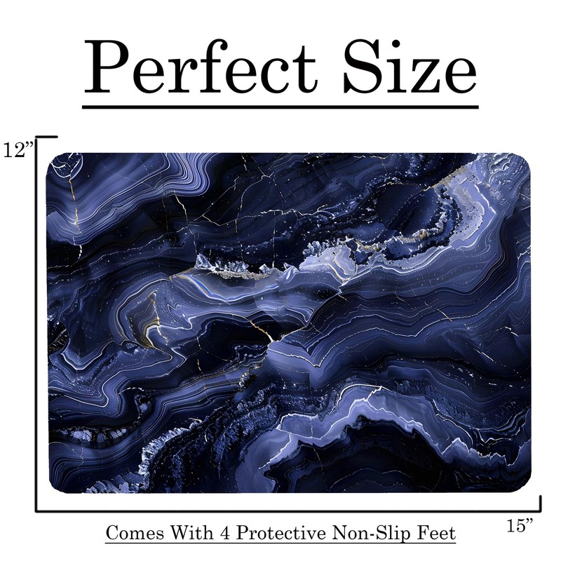 Black Dark Blue Gray Light Marble Kitchen Glass Cutting Board Ocean Decorativ... gallery