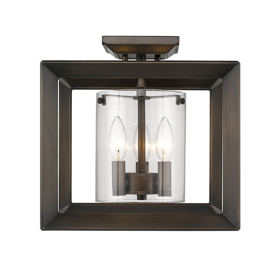 Golden Lighting Smyth Semi-Flush, Gunmetal Bronze/Clear - 2073-SF12GMT-CLR gallery